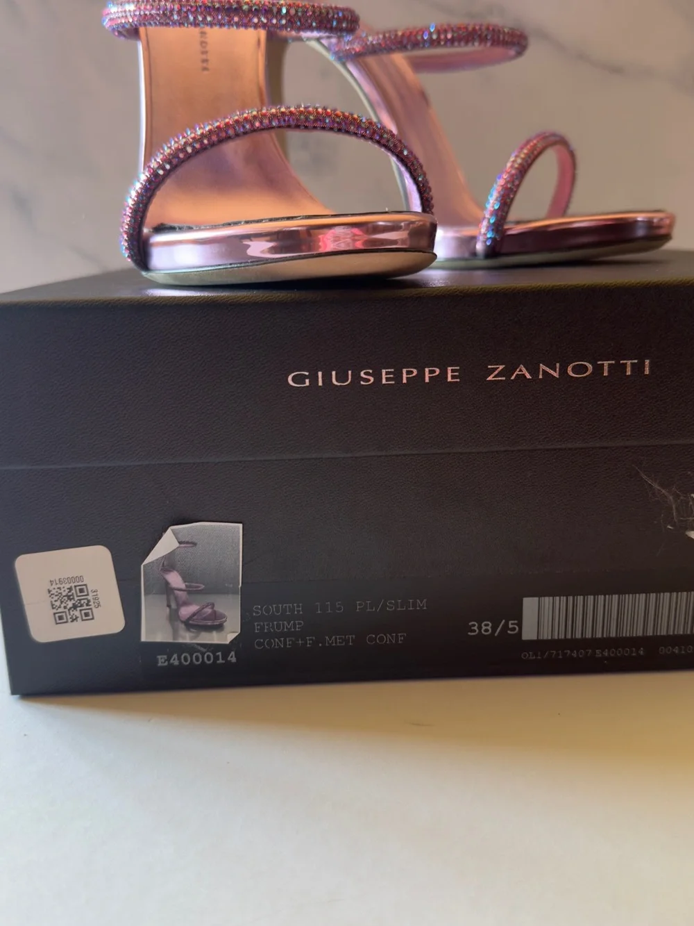 Giuseppe Zanotti Harmony Pink Crystal Heels 38.5 NEW